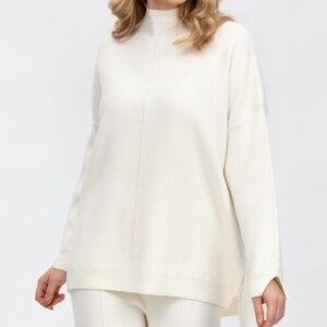 Pietro Brunelli Turtleneck Sweater Large Cream Wool Cashmere Made in Italy